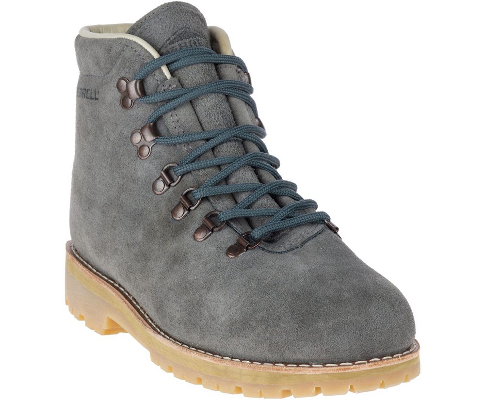 Merrell Boots Grey - Wilderness USA Suede - Mens 72UBMWGXP